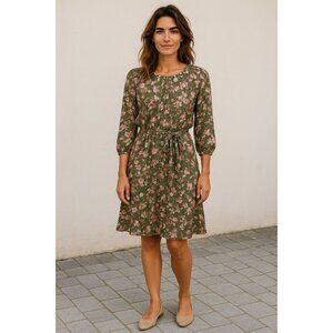 CASLON Women Floral Green Dress SMALL